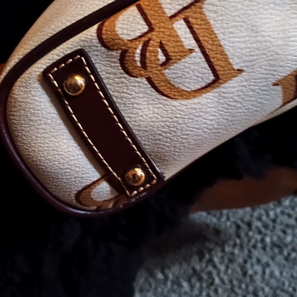 Dooney & Bourke White and Brown Tote Bag - Picture 3 of 6